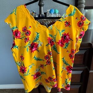 Express Yellow Floral Blouse